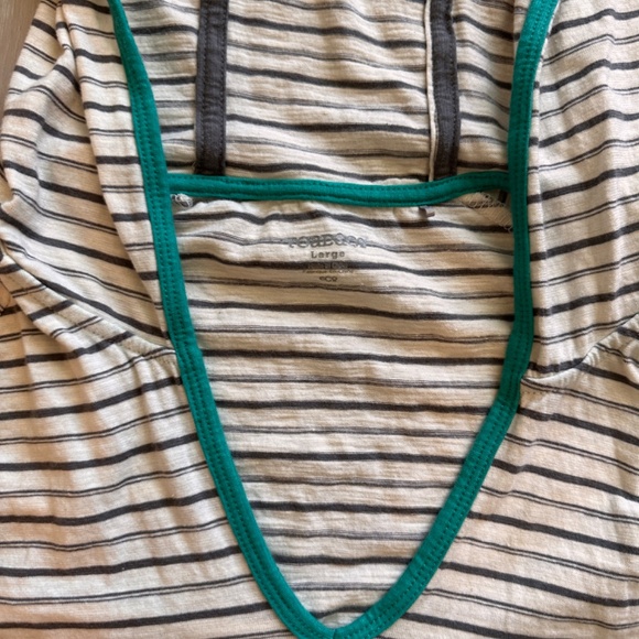 Toad&Co Striped Beachy Hoodie Turquiose and Grey - Picture 7 of 10